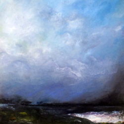 Lilac mist over the lake